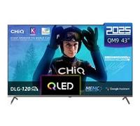CHIQ U43QM9G Téléviseur 43 Pouces (108 cm), 4K UHD, QLED, HDR10, DLG 120Hz, MEMC, sans Cadre en métal, Google TV, Dolby Audio, DBX-TV, Triple Tuner, Wi-FI 2.4G/5G, Google Assistant, Noir, 2025
