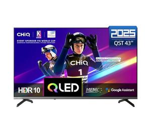 CHIQ U43QST 43 Pouces TV Smart Google TV QLED 4K UHD avec HDR10, ALLM&VRR pour Jeu, MEMC, Contrôle Vocal, Design Métallique Ultra-Fin, Dolby Audio, Wi-FI 2.4G/5G (Nouveau Modèle)