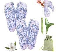 Chiro Lot de 2 paires de chaussettes de réflexologie avec outil de massage à points de déclenchement pour homme et femme