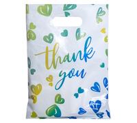 Chirpbirds Lot de 50 sacs de courses en plastique avec poignées, extra épais 35 x 24 cm pour vente en gros, cadeaux, vêtements