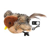 Chirping Bird Cat Toy, Flapping Wings Interactive Plush Toy, Plush USB Rechargeable Remote Control for Indoor Cats, Stimulates Hunting Instincts, Perfect Playtime Companion, 7.87x6.3x3.35 Inches