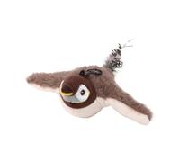 Chirping Bird Cat Toy - USB Rechargeable Interactive Teaser, Sparrow Plush Toy with Flapping Wings, Touch Activated Simulated Cat Toy, Vivid Chirping Toy for Kitten Entertainment