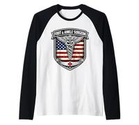 Chirurgien Patriotique américain du Pied et de la Cheville Caducée Podologie Manche Raglan