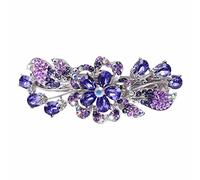 CHISHAYA Pince à Cheveux fleur mariage Vintage Strass De Mariage Cristal Cz Barrettes De Cheveux Violet Cristal Barrette Cz Décoratif Chapeaux Cristal De Mariage Coiffes
