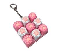 CHISHAYA Soundkeyboard Clavier jouet anti-stress, clicker Soundkeyboard pour l'école, les voyages, l'anxiété, le keyboard, porte-clés cadeau, blanc et bleu, balles de massage (E, taille unique)