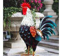 chisheen Décoration de Coq en métal, décorations de Poulet, Statues de Jardin en Plein air, Sculpture de Poulet en métal pour Jardin, terrasse, Cuisine, décoration et décoration de pelouse