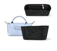 Chispee Organiseur de sac à main en feutre pour Longchamp Mini Bag & GG Marmont Matelasse Organiseur de sac à main multi-poches avec doublure intérieure, compartiments de rangement (gris foncé)