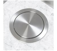 Chite à déchets en Acier Inoxydable intégré, Poubelle Swing brossée Peut Couvrir, comptoir à ordures Couvercle pour Cuisine et Salle de Bain, Finition en Or élégante, Durable et Fonctionnel