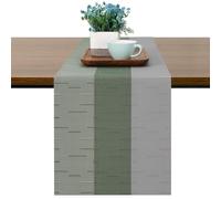 Chitomars Chemin de Table Moderne Lavable 30 x 225 cm PVC Antidérapant | Chemin de Table Boho Résistant à la Chaleur Vintage Décorative pour Anniversaires Mariages (Gris Vert Sauge, 30 x 225 cm)
