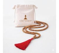 Chitshakti Rudraksha mala 108 + 1 perles originales | Sacré 108 + 1 mala de méditation Rudraksha | Perles naturelles de 8,5 mm avec perle gourou de 12 mm | Japa Mala traditionnelle nouée à la main