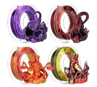 Chitu Systems Conjure Filament PLA en soie pour imprimante 3D, filament bicolore de 1,75 mm, filament d'impression 3D rouge et bleu, 800g (B-Silk Pla-4 en 1, paquet 2, 4 x 200 g)