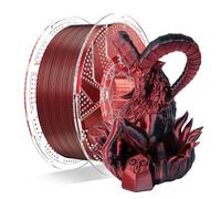 Chitu Systems Conjure Filament PLA en soie pour imprimante 3D, filament bicolore de 1,75 mm, filament d'impression 3D rouge et noir, 1 kg (B-Silk PLA-noir + rouge, 1 kg)