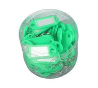 Chiusuet Lot de 50 porte-clés en plastique - 10 couleurs assorties, identifiants, noms et étiquettes, adaptables à clé USB, animaux domestiques, sacs, anneaux fendus - Vert