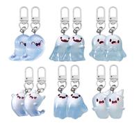 Chiusuet Porte-clés fantôme phosphorescent - Cadeau d'Halloween pour femme - Cadeau effrayant - Idées de panier d'Halloween, Lot de 12, taille unique