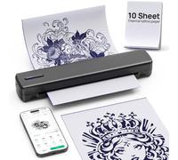 CHIVALZ D810 Tattoo Portable Thermal Printer - for Temporary Tattoo Transfer,Suitable for Practice and Personal Design Use,App with Template Gallery, Includes 10 Transfer Sheets