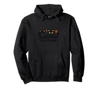 Chive Catitude: Sassy Cat Lover Design avec Empreintes de Pattes Sweat à Capuche, Unisexe pour Adultes, Noir, S