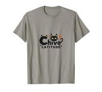 Chive Catitude: Sassy Cat Lover Design avec Empreintes de Pattes T-Shirt, Homme, Ardoise, XXL