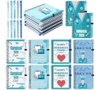Chivertion 20 Pcs Happy Surgical Tech W ifts Bulk Items Surgical Tech Week Spiral Notebooks with Ballpoint Pens Technologist Gifts for Hospital Doctor Office Holiday Supplies