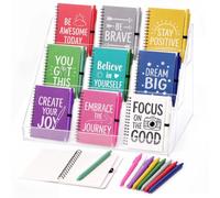Chivertion 54 Set Small Spiral Inspirational Notebooks with Pens 4x5.5 Inch Inspirational Journals Bulk Motivational Appreciation Thank You Gift for Team Coworker Teacher Student Volunteer (Vibrant)