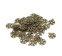 chiwanji 50 Pièces Pendentifs Breloques Pentacle Étoile Ronde Accessoires de Bricolage Artisanats