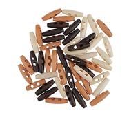 chiwanji 50pcs Boutons Toggle Bouton en Bois Haute Qualité - 50mm