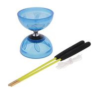 chiwanji Diabolo & Sticks & String Ensemble Professionnel de Diabolo en Caoutchouc avec des Jouets de Bâtons - Bleu, 10 cm