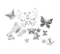 chiwanji Vente en Gros 12 Assortiment De Pendentifs De Breloques D'insectes De Papillons Antiques