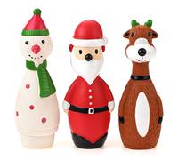 Chiwava 3 Paquets 5.7 Pouce Jouet de Noël à couinement en Latex pour Les Petits Chiens Jeu interactif à mâcher Jeu Aller Chercher