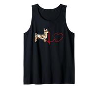 Chiweenie Dog Heartbeat EKG Funny My Dogs are My Cardio Débardeur