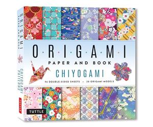 Chiyogami Paper & Book: 96 Origami Folding Sheets: 12 Hand Drawn Chiyogami Patterns on Origami Paper with Instructions for 12 Projects