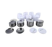 Chiyyak 100 Ensembles de Pièces de Boutons Arrière en Fer de 2,3 Pouces de Diamètre, Base en Plastique, Fournitures de Fabrication de Badges, Artisanat, Bricolage avec Couve