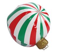 Chiyyak 23,62 Pouces Formulaire de Bonbons de Noël, Boule de Noël Décorée, Boule de PVC Gonflable Drôle, Décoration, Ornement de Balle de pour Le (Modèles B Bold Rouges ET Vert)