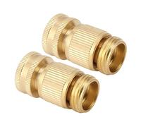 Chiyyak 2pcs Tuyau d'eau Connecteur Rapide en Laiton 3/4 Pouces Adaptateur de Connexion de Tuyaux de Jardin Masculin et Femelle pour la Réparation