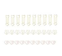 Chiyyak 30 Pièces Flèche, Coeur, Trombones en Forme de, avec un Matériau Métallique Solide, pour le Bureau, L'école, la Maison, le Fichier, la Classification des Documents, le Signet