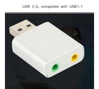 Chiyyak Adaptateur de Micro Plug and Play pour Carte USB Externe 7.1 Canaux Durable pour Les Utilisateurs Occasionnels (Argent)