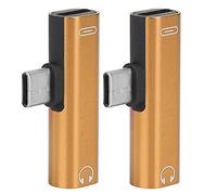 Chiyyak Adaptateur Distributeur de Casque de Charge TypeC à 3,5 Mm avec Protection en Aluminium pour LeEco LeMax, Argent (Or)