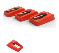 Chiyyak Aiguilles de Rechange pour Lecteur de Disque Vinyle, pour, ION, Victrola Stylus, Son Clair, 3 Pièces (Rouge)