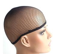 Chiyyak Bonnet de Perruque en Nylon Extensible et Respirant, Filet en Maille pour Cosplay, Noir, Facile à Porter pour Différents Styles de Cheveux, Aspect Naturel, 1 Pièce