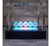 Chiyyak Boule Pivotante Newton Lumineuse, Jouet de Bureau Lumineux à LED avec Base Lumineuse et Perles de Verre Colorées pour la Décoration de la Maison et du Bureau, Cadeau Scien (1)