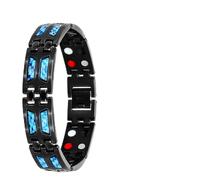 Chiyyak Bracelet de santé en Acier Titane Bleu à Double Rangée pour Hommes, élégant pour la Vie Quotidienne