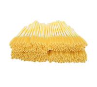 Chiyyak Brosse à Cils Portative Jetable de 200 Pièces avec Tête en Fibre Flexible pour un Maquillage Délicat, des Performances (Jaune)