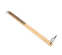 Chiyyak Brosse à Pizza avec un Trou Suspendu, Brosse à Grill avec Poignée en Bambou, de Nettoyage de Gril à Bbq Wire-bbq avec Grattoir