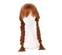 Chiyyak Charmante Perruque Tressée Longue Marron pour Costume de Princesse Cosplay, Idéale pour les Petites Filles