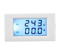 Chiyyak Compteur de Courant de Tension Numérique à Double Affichage, Haute Précision pour les Tests électriques, Mesure de Puissance AC pour Usage Domestique, Noir (Blanc)