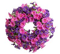 Chiyyak Couronne de Gloire du Matin en Plastique, Design Réaliste, Style Complémentaire pour la Décoration Murale de la Maison (Violet Rouge)