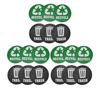 Chiyyak Dustb 9 13 × 13 × 1 Lot de 18 autocollants Ravingacettes pour déchets de recyclage
