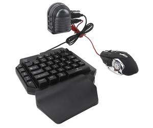 Chiyyak Ensemble Clavier et Souris de Jeu à Une Main, Pack de Jeu Mobile 4 en 1 avec Convertisseur pour Expérience Utilisateur iOS et