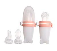 Chiyyak Ensemble de 3 Biberons à Tétine Souple pour bébé, Large Application pour le Lait et le Porridge, Jouet de Dentition pour le Développement des Dents, Couleurs Vives, Portable (Orange clair)