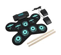 Chiyyak Ensemble de Batterie électronique Portable et Rechargeable, Double Haut-parleurs, 9 Touches, pour Débutants et Adultes