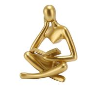 Chiyyak Figurine de Penseur, Ornement d'art Abstrait en Résine avec Finition Brillante, pour Salon, Bureau, Bibliothèque, Cadeau de Bureau (Or)